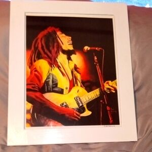 Medium Framed Print of Bob Marley very nice 14" X 16"